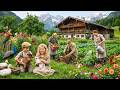 A Peaceful Day on a Swiss Mountain Farm — Tilling, Milking & Harvest
