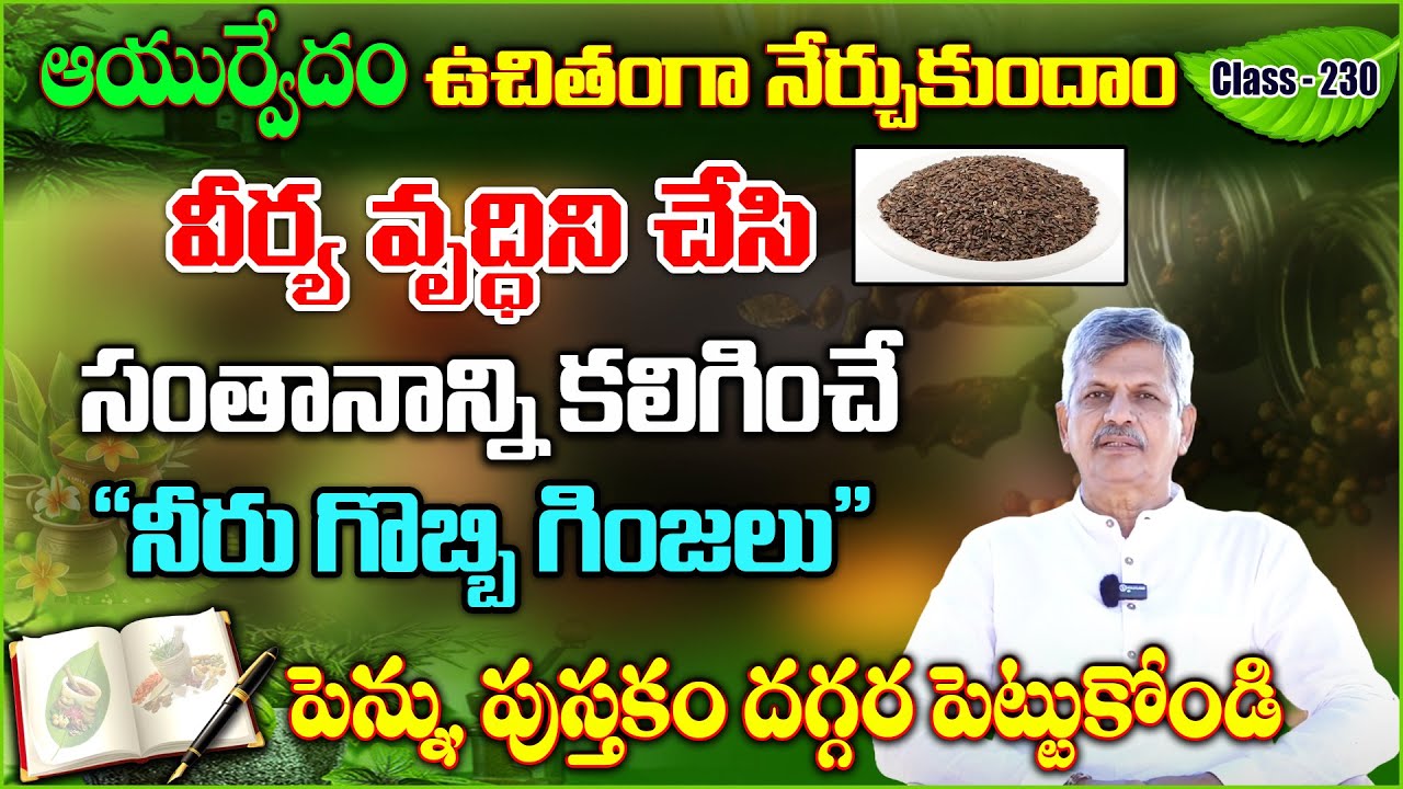 Learn Ayurveda | Free Classes 230 | How to Improve Sperm Quantity | Neeru Gobbi Ginjalu #ayurveda