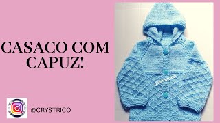 casaco infantil de trico com capuz