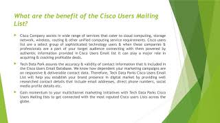 Cisco users email list-Techdatapark