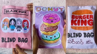 Black pink| Donut| burger king blind bags unboxing|asmr
