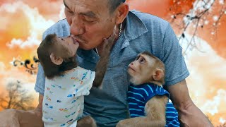 Asher loving grandfather happy little family