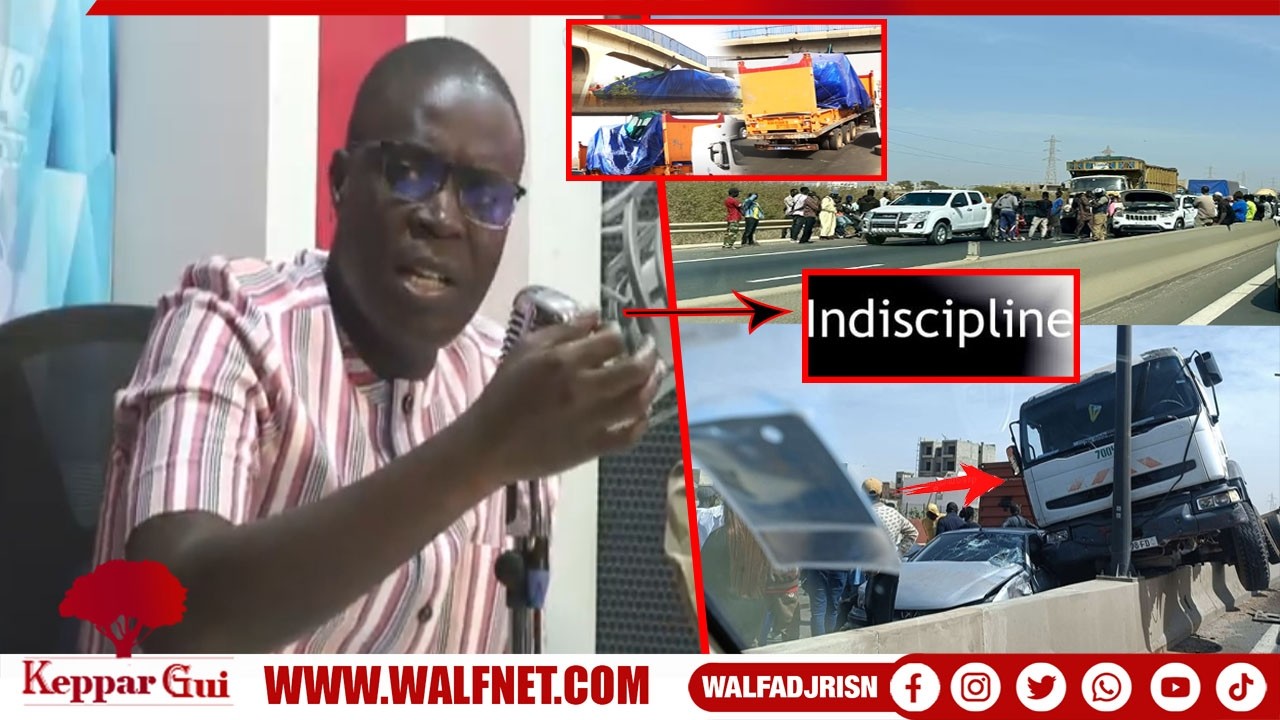 Gros embouteillage causé par un camion sur l'autoroute