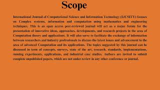 International Journal Of Computational Science And Information Technology ijcsity