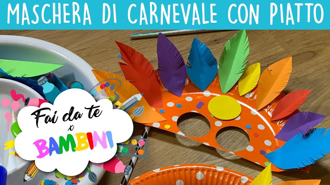 Maschera di Carnevale con piatto di carta - Tutorial 