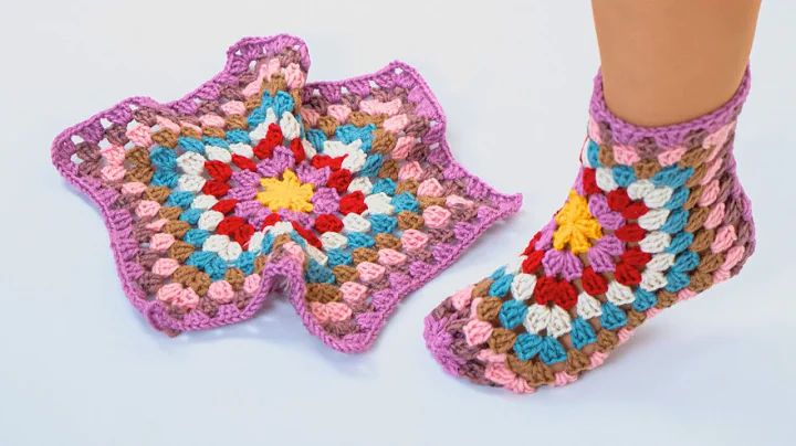 How to Crochet Granny Square Slippers easily Miarti🧶