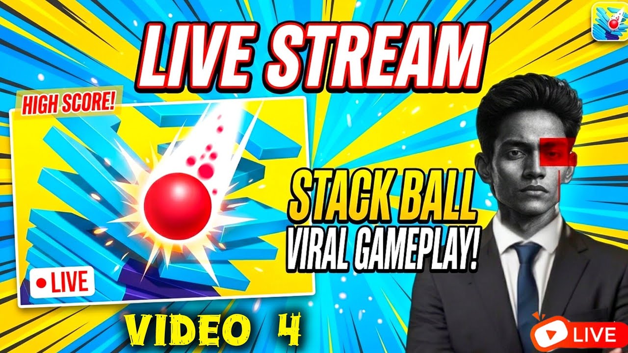 🚀 STACK BALL LIVE STREAM! Smash through everything! 💥 High Score Challenge video (04/100)