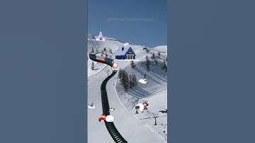 Boy and Girl are rolling snowball near the track and train is approaching fast | Centy Train in USA