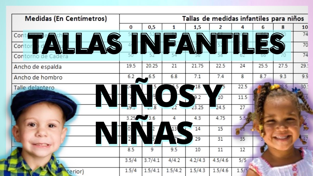 Sinis Cinco cortina TABLA DE TALLAS INFANTIL O TABLA DE MEDIDAS PARA NIÑO Y NIÑA - YouTube