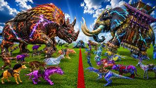 Prehistoric Mammals vs Mutant Animals Size Comparison Mammoth Vs Hybrid Elephant Animal Epic Battle screenshot 5
