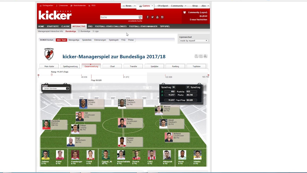 Kicker Spielerliste Kicker Spielerliste