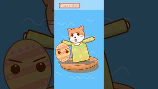 Playing with a bodyboard on the sea~  #animation #easter  #funny #cartoon