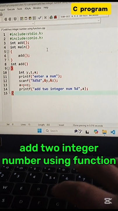 Add two integer number using function🤯🤯#viralvideo #shorts # ...