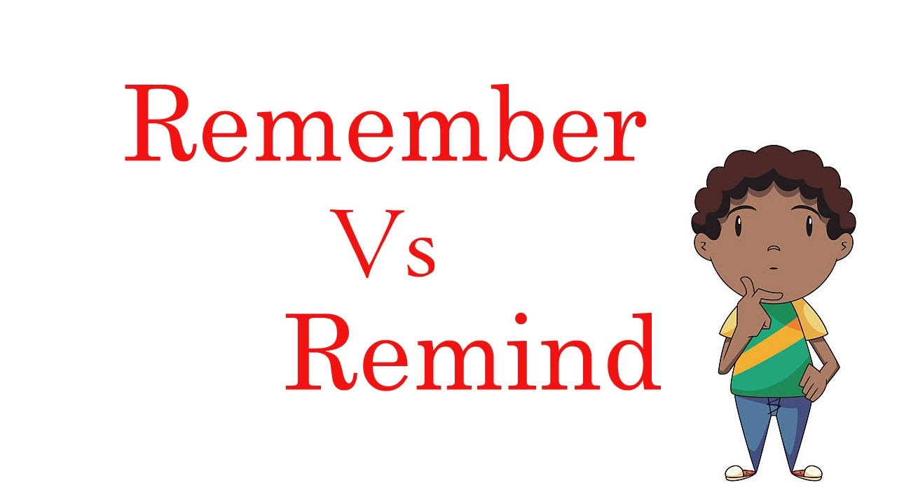 Remember vs Remind Confusing/ Misused English Words YouTube