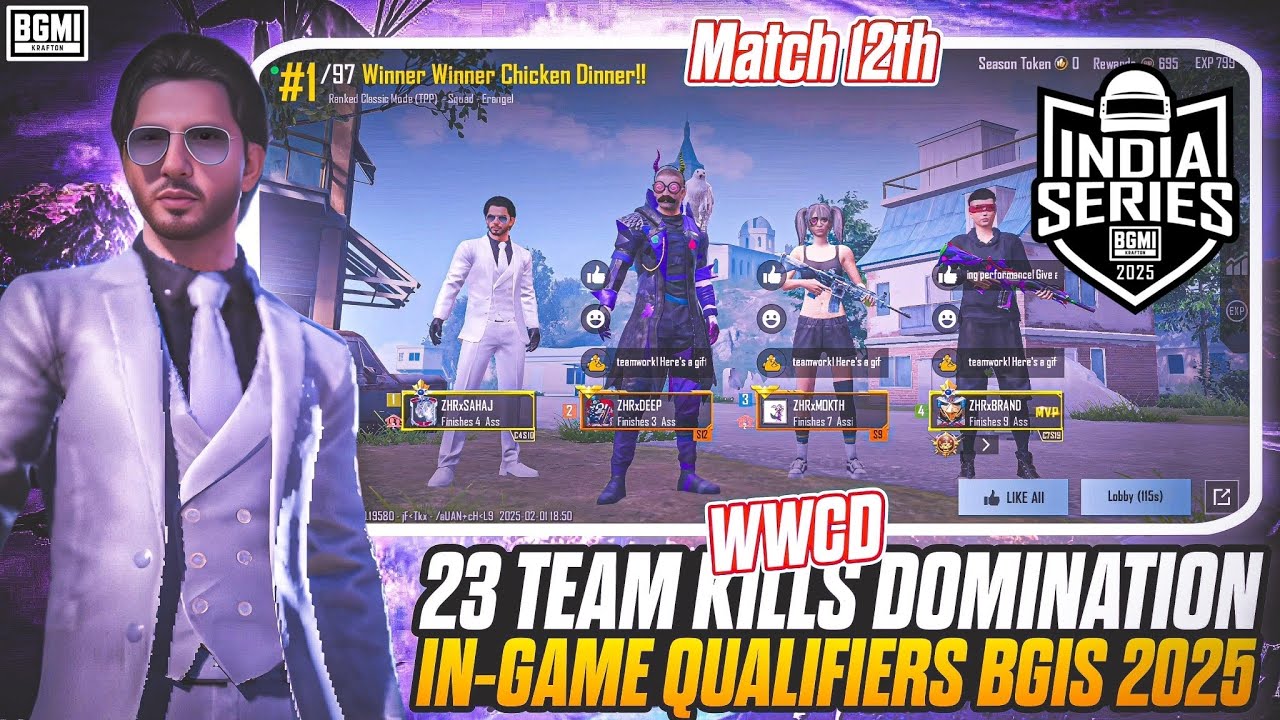 23 TEAM KILLS DOMINATION WWCD | IN-GAME QUALIFIERS | BGIS 2025 | MATCH ...