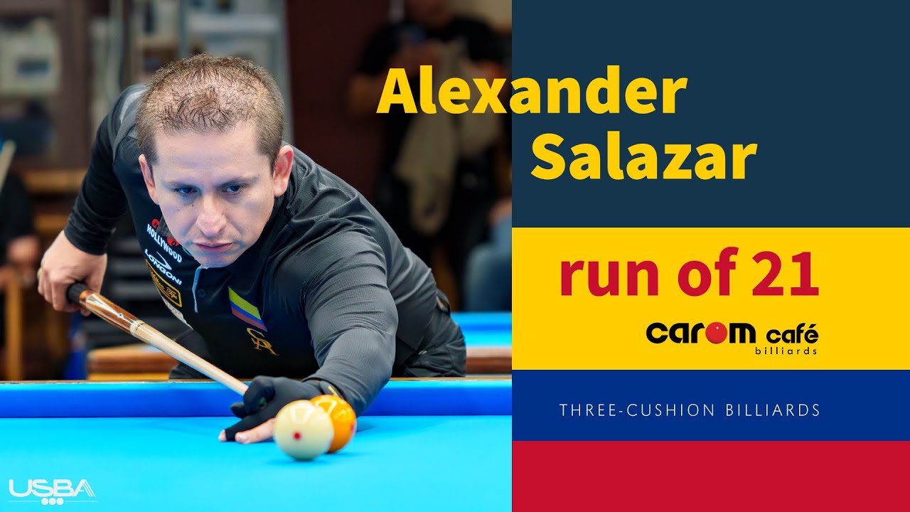 Alexander Salazar Run of 21 Points | Carom Cafe Billiards