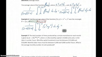 Busi Calc Applications of Multivariable Calculus - Average Value