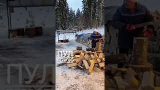 Лукашенко колет дрова для своей любимой бани