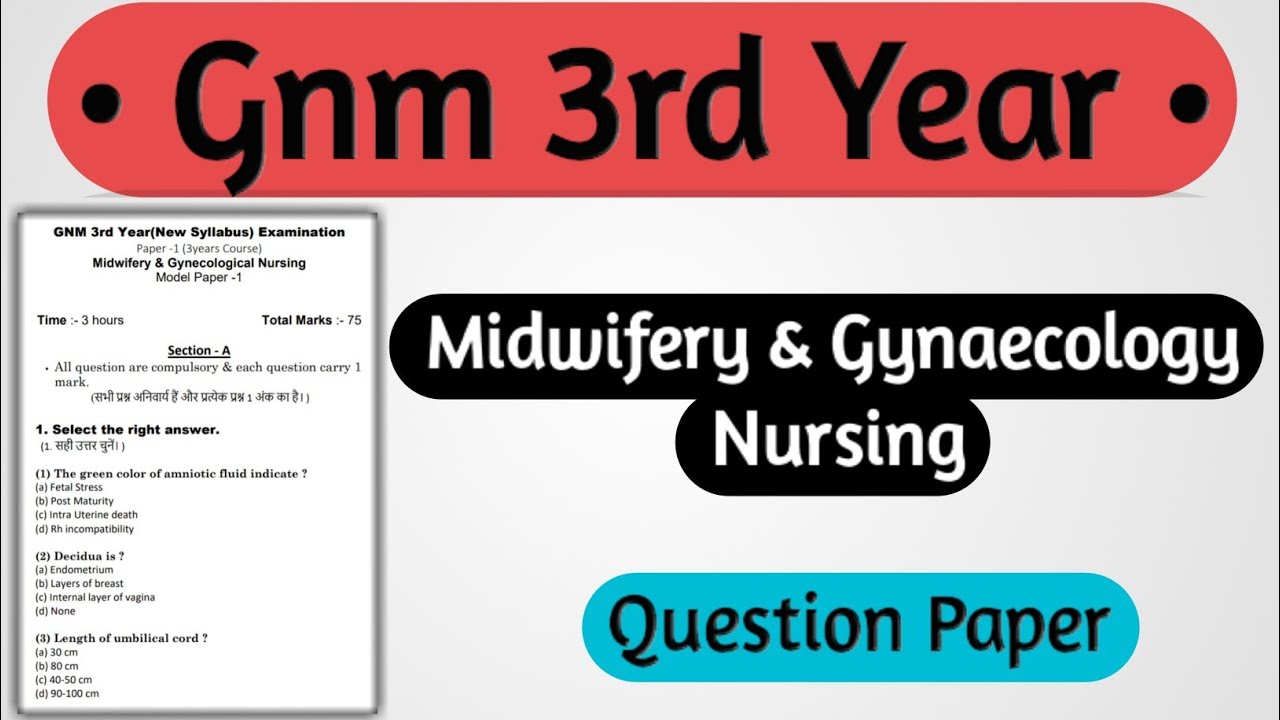 gnm 3rd year research question paper