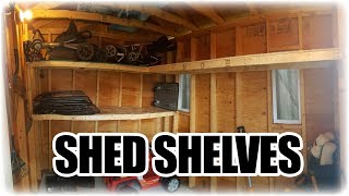 Using some 1/2" OSB and some 2x3s I made 3 shelves for my shed. The whoel project cost about $40 Buy a T-shirt to support the 