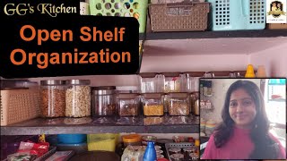 Small Kitchen Pantry organization|Open shelf /Space saving ideas/rental friendly ideas in tamil