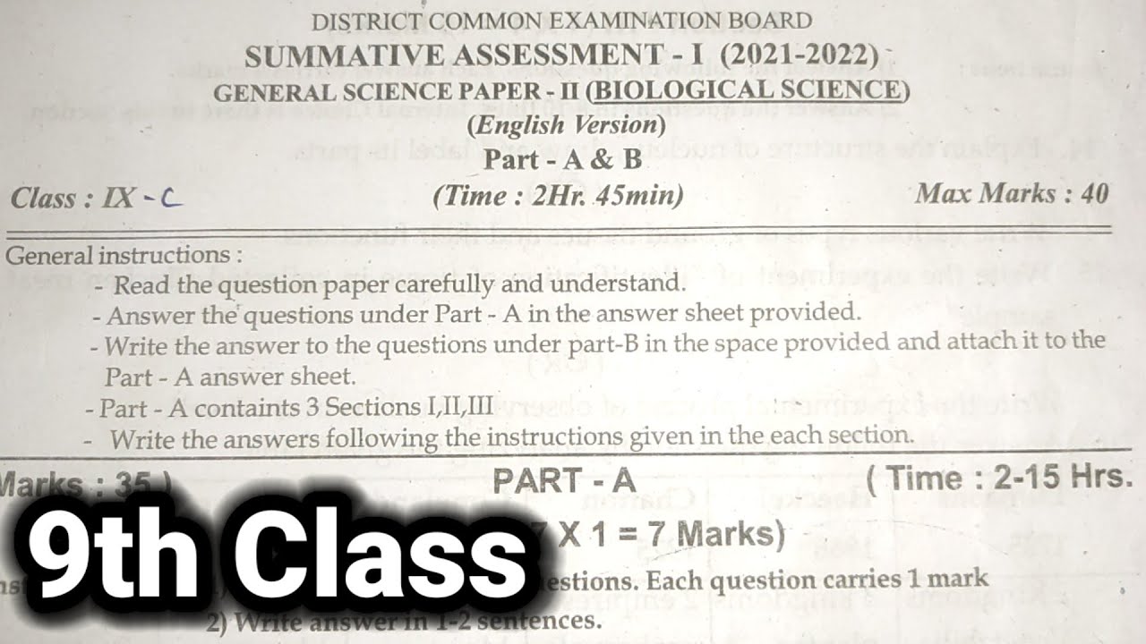 paper presentation for 9th class biology