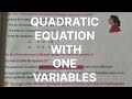 CLASS 10 WEST BENGAL BOARD /GANIT Prakash:- CHAPTER 1 QUADRATIC EQUATION WITH ONE VARIABLES PART-1
