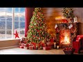 CHRISTMAS FIREPLACE  4K - 2 HR Holiday Screensaver Scene + Crackling Fire Sounds