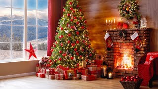 CHRISTMAS FIREPLACE 4K - 2 HR Holiday Screensaver Scene + Crackling Fire Sounds