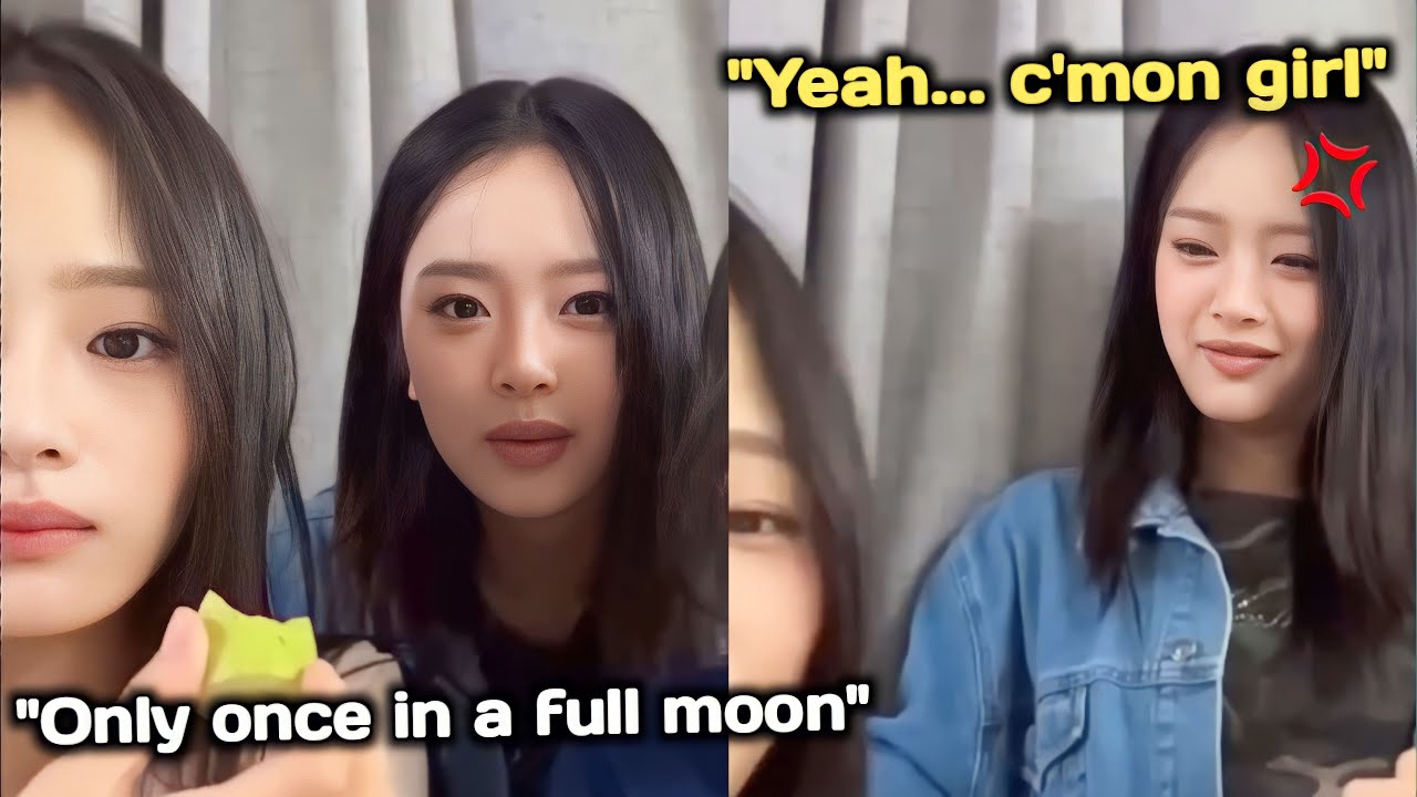 HANNI *gets annoyed* at MINJI because she doesn't understand her (MINJI is confused)