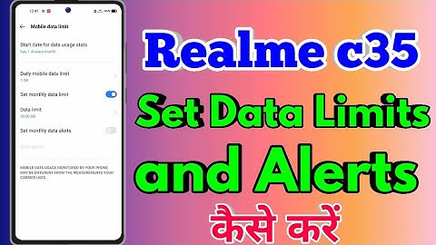 How To Set Data Limit in Realme c35 | Realme c35 Me Data Limit Kaise Set Kare