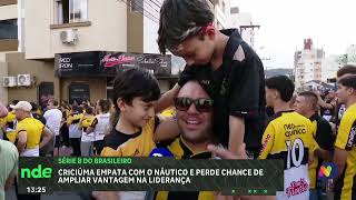 Criciúma empata com o Náutico e mantém liderança da Série B