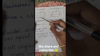 geometry, difference between rectangle and parallelogram #shorts #maths #geometry #vedic  #exam