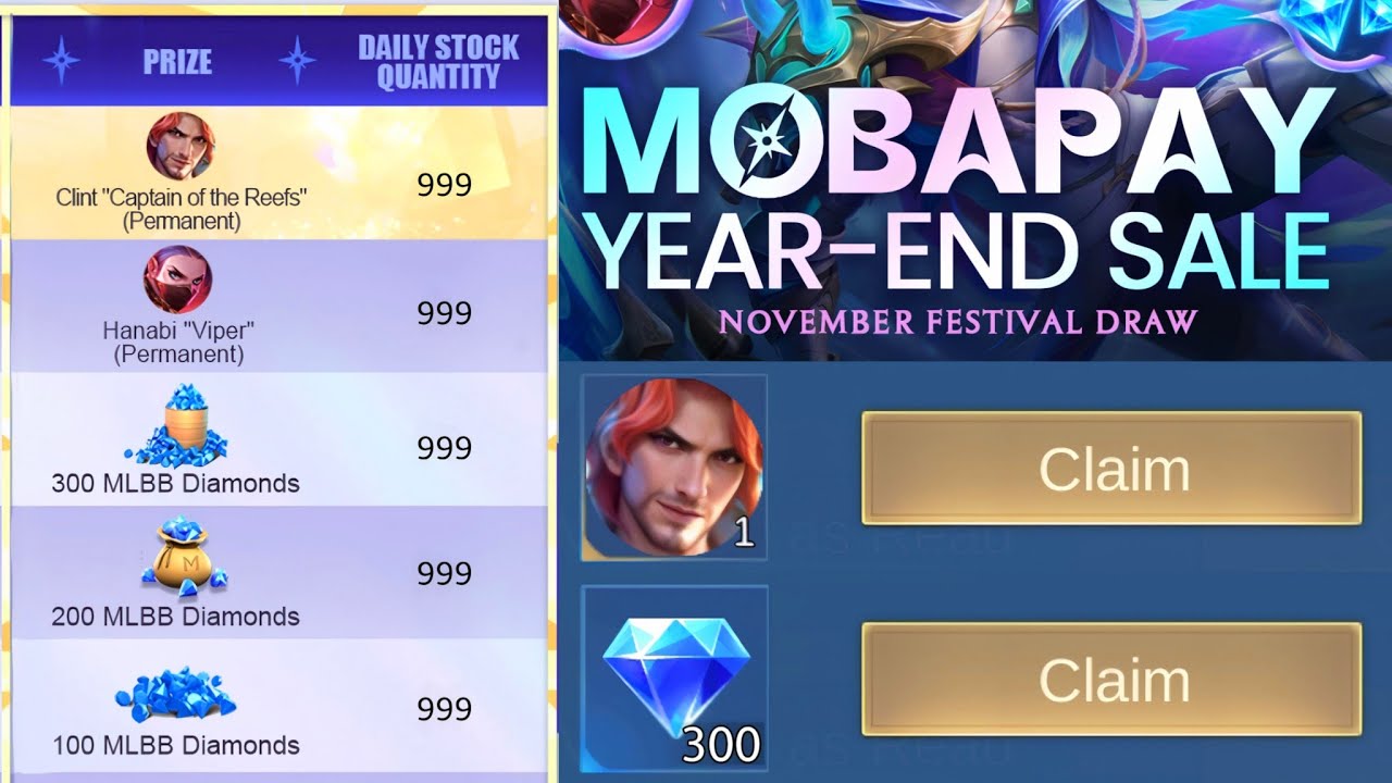 Get FREE Epic Skins & Diamonds! 🔥 Mobapay Year-End Sale Event – Don't Miss Out!
