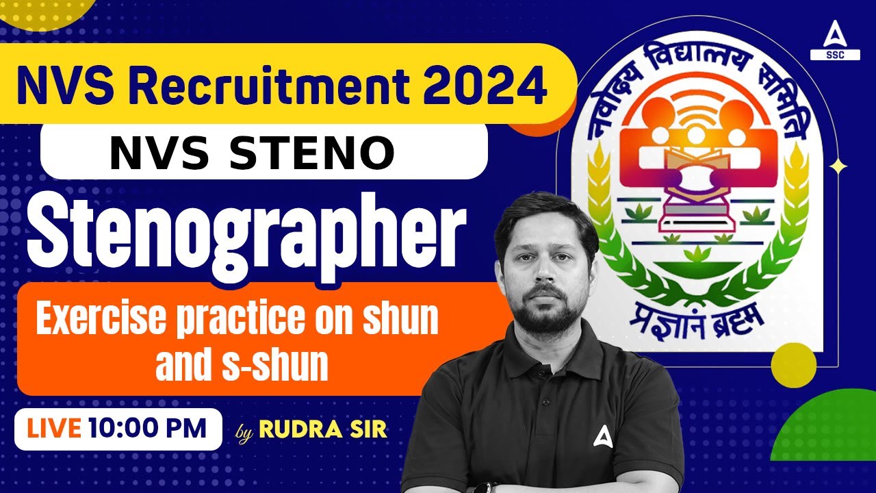 NVS Non Teaching Classes 2024 | Stenographer Classes By Rudra Sir ...