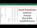 Autosum, Average, Max, Min, Count & Autofill Functions | Excel