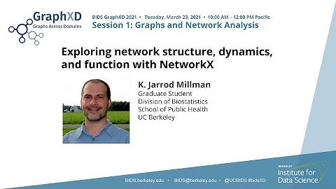 K. Jarrod Millman — Exploring network structure, dynamics, and function with ... — BIDS GraphXD 2021