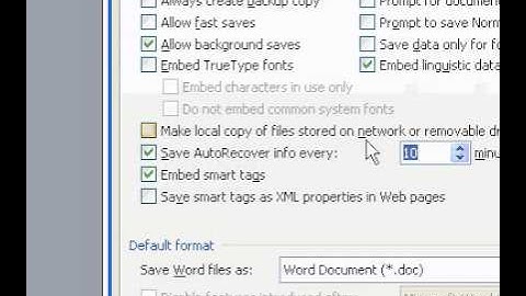 Microsoft Office Word 2003 Save files automatically when I work