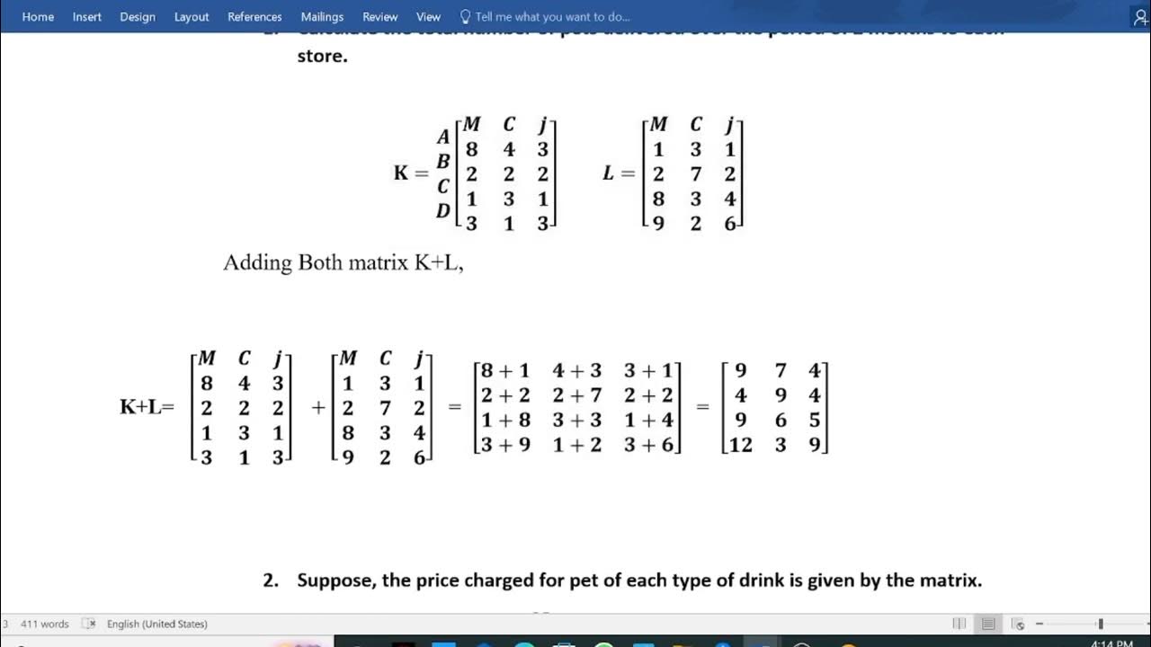 How to type matrix and how to put brackets around matrix by Munazza