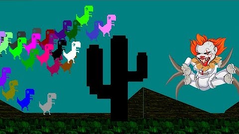 Google T-Rex Dinosaur Run Escape The Spider Pennywise -  Algodoo T-Rex dinosaur Survival Race