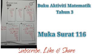 Buku Aktiviti Matematik Tahun 3 Muka Surat 116 KPM