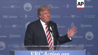 Trump Courts Evangelicals in DC Speech