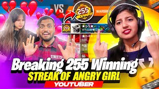Breaking 255 Winning Streak Of Angry Girl Youtuber 😱 Crying Reaction