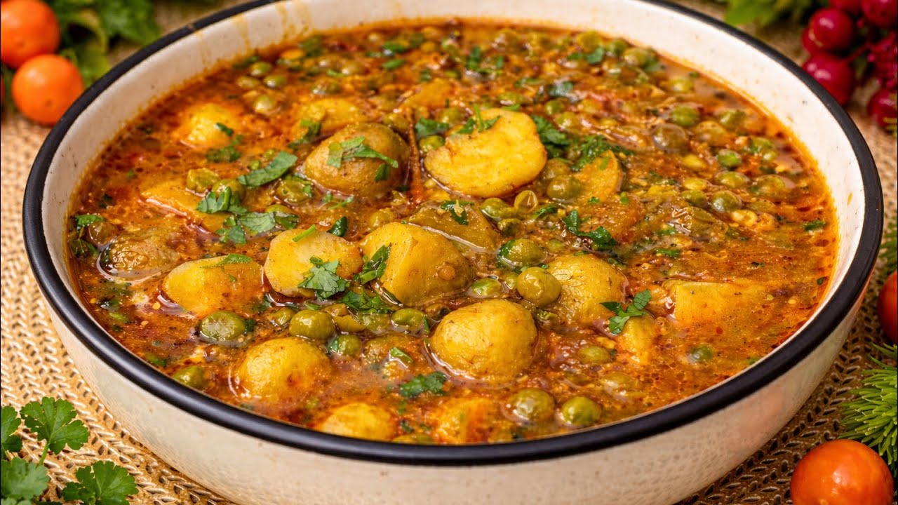 Aloo Matar Curry Recipe|Dhaba Style Aloo Matar Gravy| Easy Veg Curry Aloo Matar Ki Sabji|Aloo Matar|