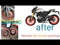 Yamaha mt wheels repainting work   mt15 yamaha painting