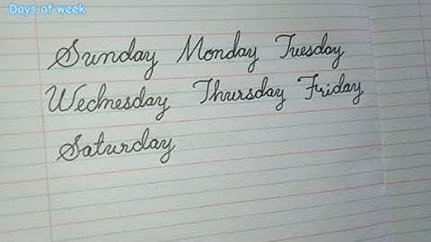 Days of the week in #cursive #calligraphy ✍️😊 Beautiful cursive handwriting