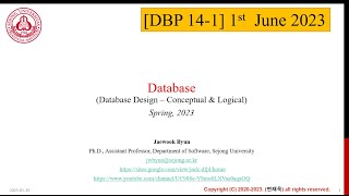 [2023-1 DB 14-1] Conceptual & Logical Database Design (8)