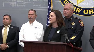 Harris County judge candidate Alexandra Del Moral Mealer, local leaders announce law enforcement...
