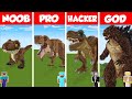 Minecraft trex vs godzilla statue house build challenge  noob vs pro vs hacker vs god  animation