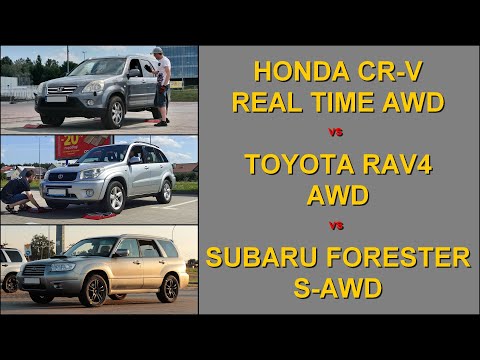 SLIP TEST - Honda CR-V AWD vs Toyota RAV4 AWD vs Subaru Forester S-AWD - @4x4.tests.on.rollers